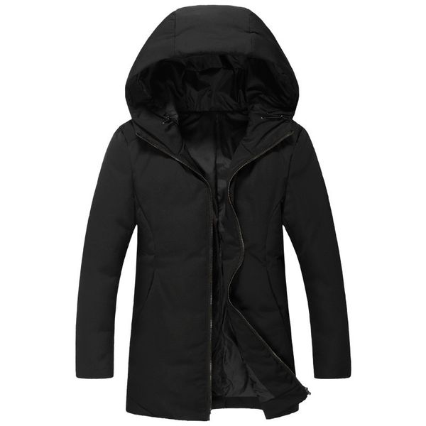 

2019 men's down jacket fashion man long sleeve solid color cotton-padded clothes comfortable leisure men coat, Black