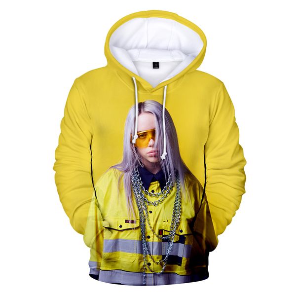 

3d hoody pullovers boys girls autumn winter streetwear sweatshirts personality billie eilish hoodies sweatshirts, Black