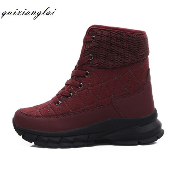 

2020 women plush ankle boots warm snow boots shoes ladies winter sneakers comfortable shoes women wedges black