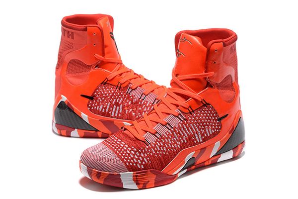 

mamba  ix elite christmas mens high weaving bhm 9s men socks shoes basketball shoes with box size7-12, Black