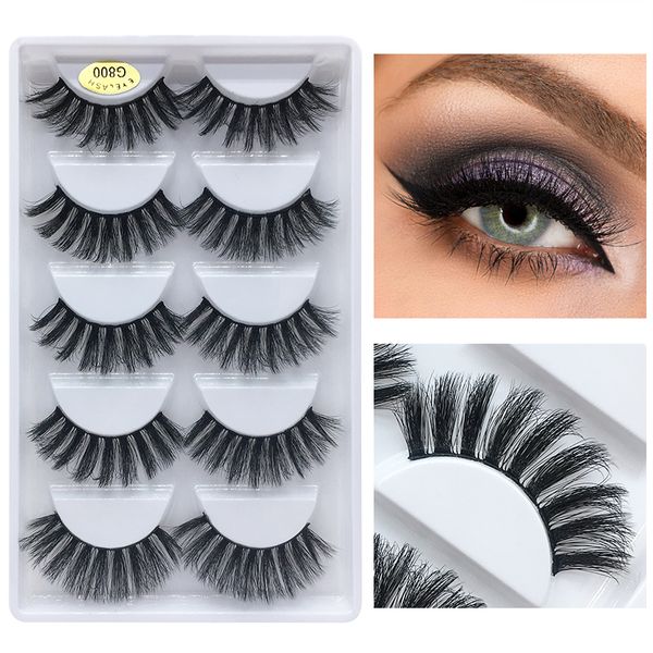 

5 pairs eyelashes 3d mink lashes natural long 1 box mink eyelashes 3d false eyelashes full strip lashes Support wholesale