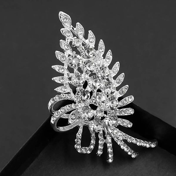 

fully-jewelled silver leaf brooch yiwu clothes & accessories accessories ornaments leaf brooch combine california needle silk scarf buckle, Gray