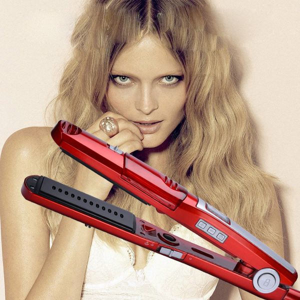 

multi-function hair curler steam spray hair straightener ceramic does not hurt straight splint, Black