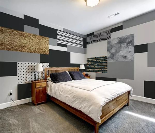 

home decor 3d обои nordic современных абстрактные геометрические квадраты весь дом фон стен простой атмосфера обои