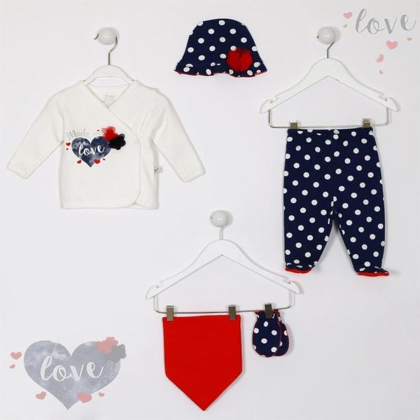 

любовь сердце в горошек 5'li больница выход set, White