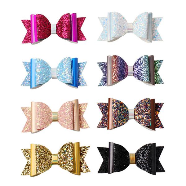 

4 inch waterproof summer princess hairgrips jelly bows hair bows hairpins dance party bow hair clip girls accessories, Slivery;white