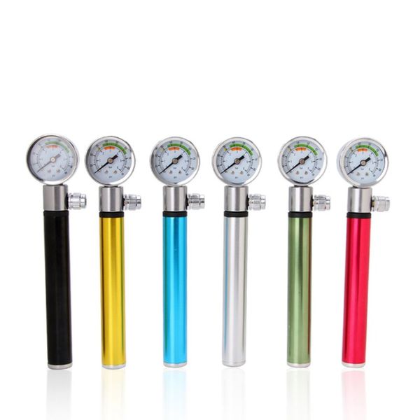 

mini portable aluminum alloy bicycle air pump with pressure gauge bike tire inflator accessories mtb road bike cycling pump