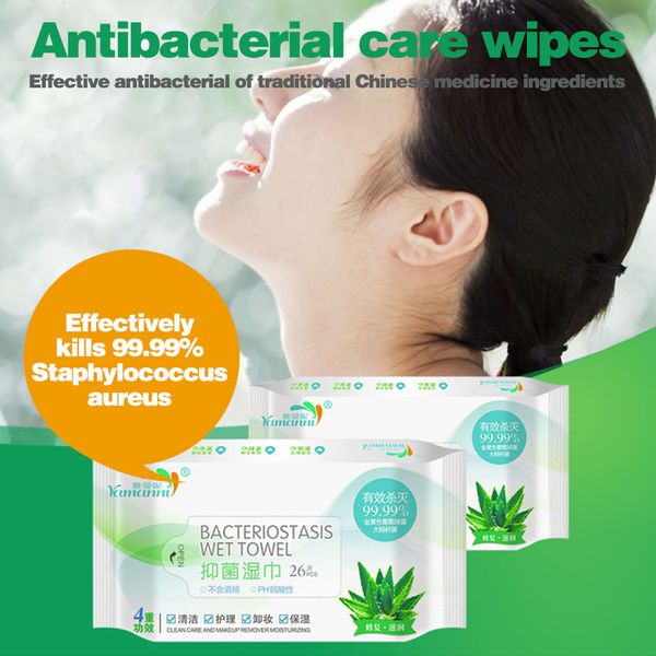 

26pcs/set sterilization wipes nursing wet paper clean and hygienic disinfection factor aloe essence