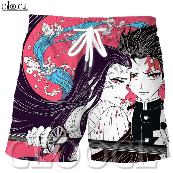 

men's shorts cloocl kimetsu no yaiba japanese anime graphics casual plus size beach pants 3d printing pattern mens sports, White;black