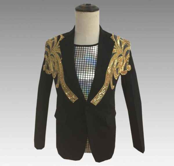 

sequins blazer men suits designs jacket mens stage for singers clothes dance star style dress punk rock, White;black