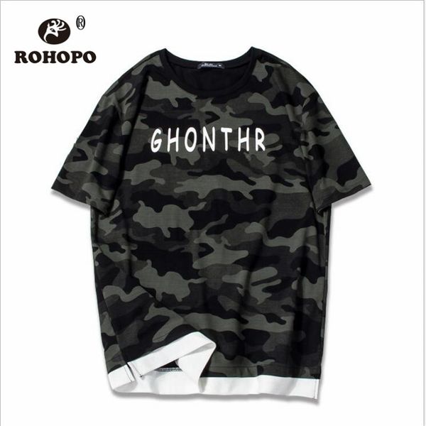 

2 pieces camouflage oneck cotton t shirt chic male letter summer 2019 retro casual militar patchwork cotton fabric t shirt, White;black