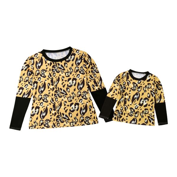 

Family Matching Outfits Mom Baby girl Kid Family Matching Leopard Print T-shirts Shirt Tops Clothes