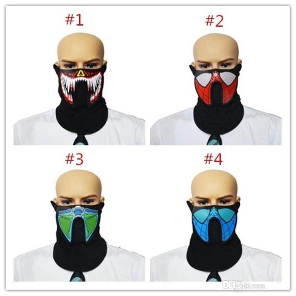 

хэллоуин и праздничные светодиодные маски нижняя половина лица маска el проволочная маска мигающая маска со звуковым управлением праздничный