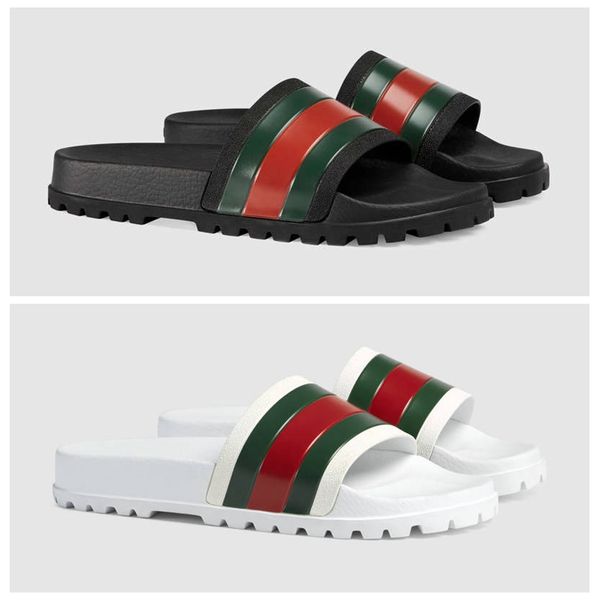 

2019 Новый Роскошный Дизайнер Мужчины Лето Черный Белый Резиновые Тапочки Пляж Сла