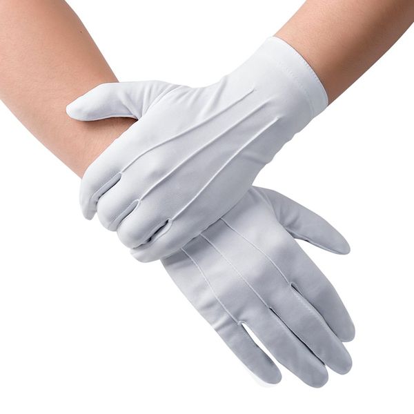 

men cotton gloves police formal tuxedo honor guard parade nylon 23cm festival rituals bin jewelry dance performances gloves, Blue;gray