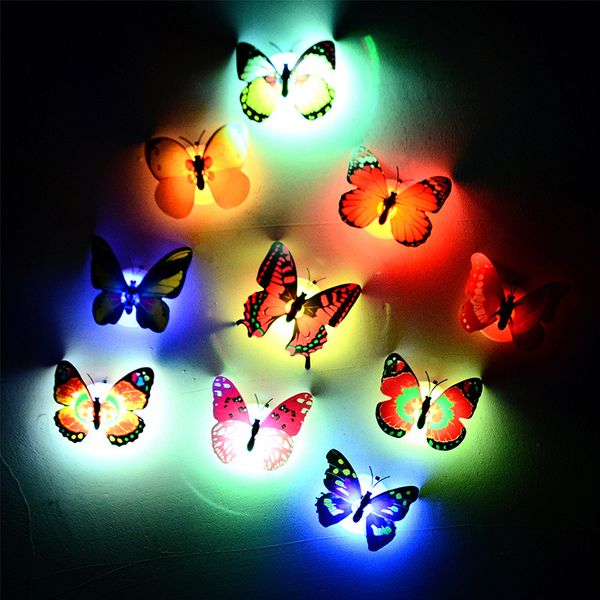 

mini led butterfly stick-on wall lamps for kids rooms glowing decorations halloween christmas party gifts for children
