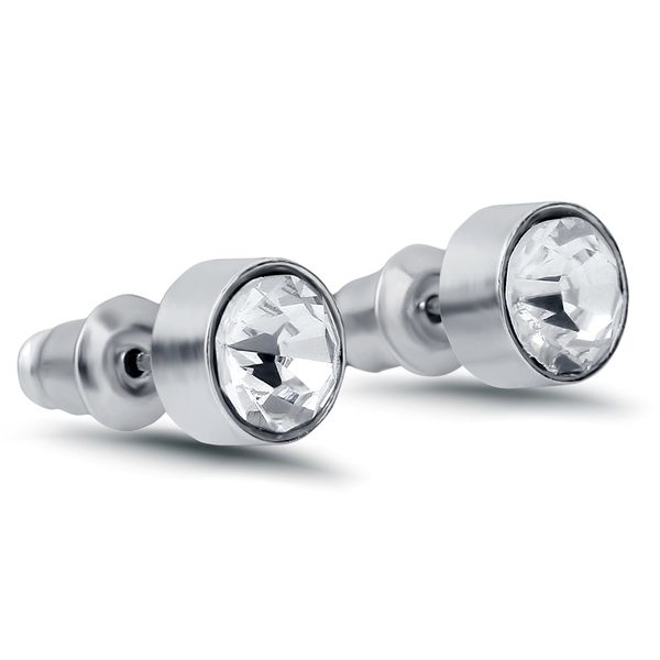 

fashion personality ear jewelry round 6mm 3a zircon white gold plated female stud earrings earrings for women fashion jewelry, Golden;silver