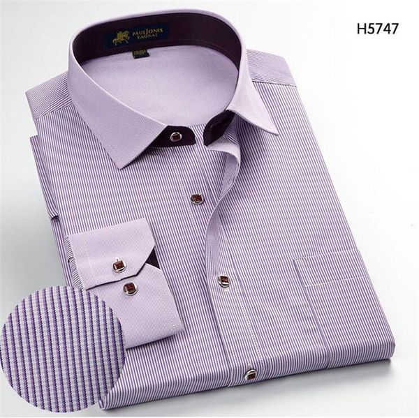 

plaid work office dress shirts purple men's long sleeve shirts business casual stripe shirt work men business weddind, White;black