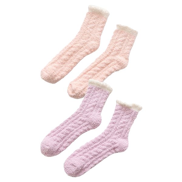 

2 pairs of ultra-soft and thick socks - woman, Black;white