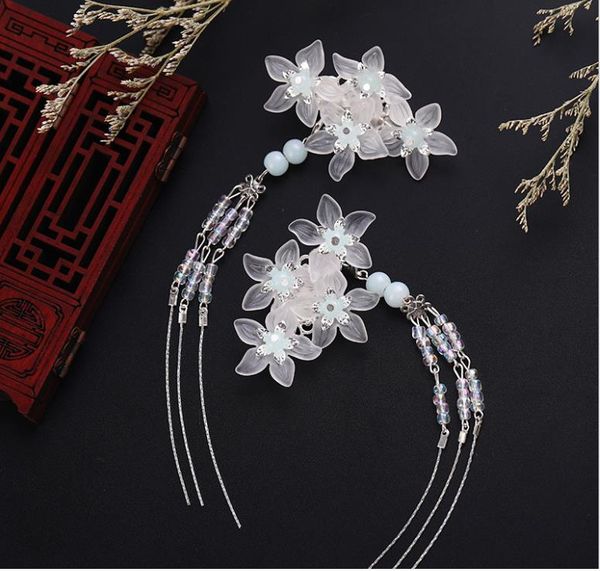 

crystal flower hairpin tassels, tiara hair accessories, children's clothing, hair clips, Silver