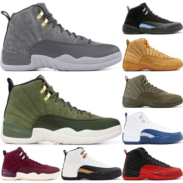 

12 мужчины баскетбол обувь милан шерсть международный рейс мичиган вачетта тан cny плей-офф дизайнер 12s xii спортивные кроссовки тренеры 8, White;red