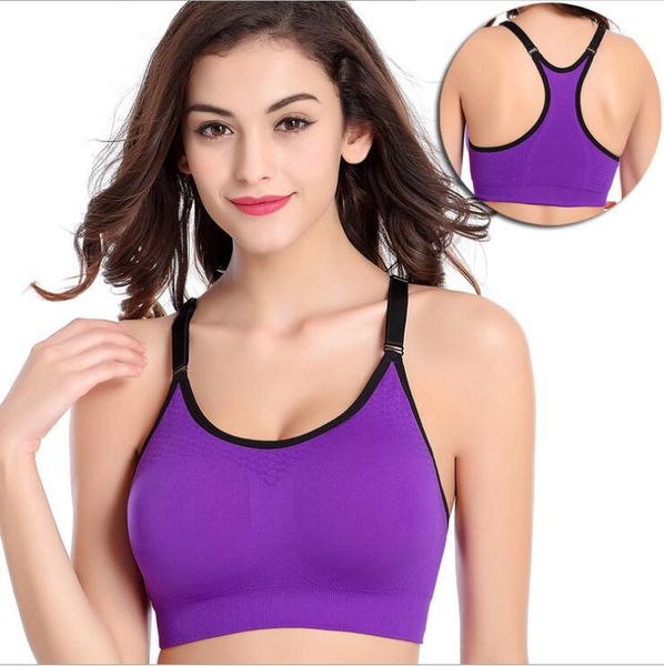 

professional shock-proof steel ring-running yoga vest seamless adjustment gather sleep sports bra underwear, Black;white