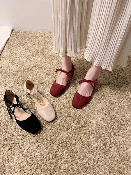 

the new light mouth han edition joker spring hollow with high heels, Black