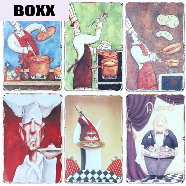 

мода шеф-повар выпечки десерты старинные металлические вывески домашнего декора старинные жестяные вывески паб старинные декоративные тарелк