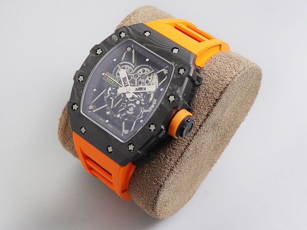 

kv наручные часы механические автоматические часы циферблат rm35-02 углеродного волокна амортизатор водонепроницаемый 100м мужчины часы роск, Slivery;brown