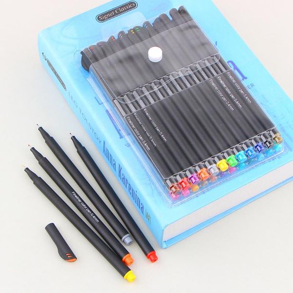 

12/24 colors 0.4mm fine tip art marker pen наивысшее fineliner ручки smooth sketch pen art supplies для анимации манга рисования