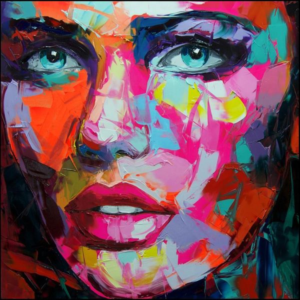 

francoise nielly palette knife impression home artworks modern portrait handmade oil painting on canvas concave and convex texture face115