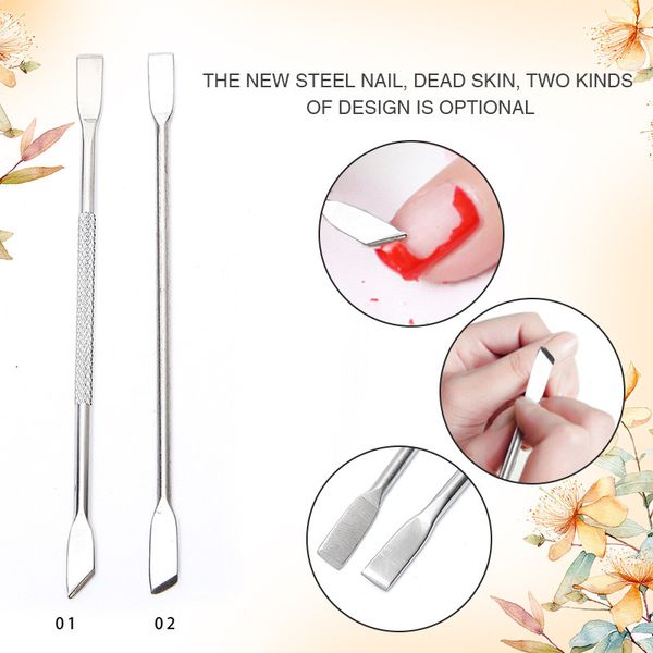 

1pcs stainless steel cuticle remover double sided finger dead skin push nail cuticle pusher manicure nail care tool