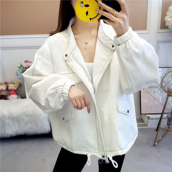 

women's cargo jacket coat baseball uniform student bf harajuku loose casual jacket thin section fashion wild gd042, Black;brown