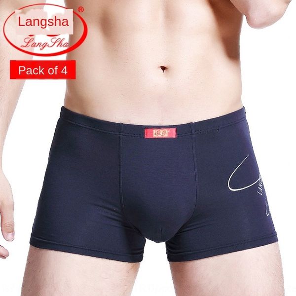 

langsha men's bamboo fiber youth breathable boxer gift underwear underpants underpants box men's boxer underwear, Black;white