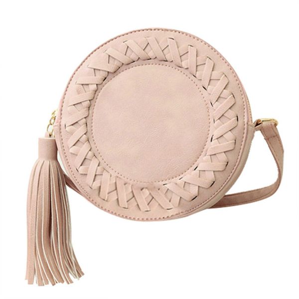 

fashion round women tassel bag woven crossbody bags for womens shoulder bag ladies cute knitting circular women messenger