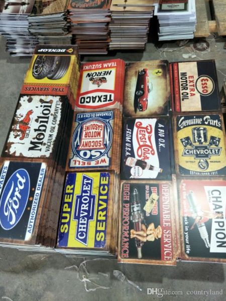 

гараж папы старинные металлические жестяные знаки правила инструмента декоративные пластины части обслуживание наклейки на стены мотоцикл пл