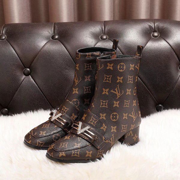 

medium tube boots ladies' boots high-end all leather comfortable casual shoes, rivet high heel boots size 35-39, Black