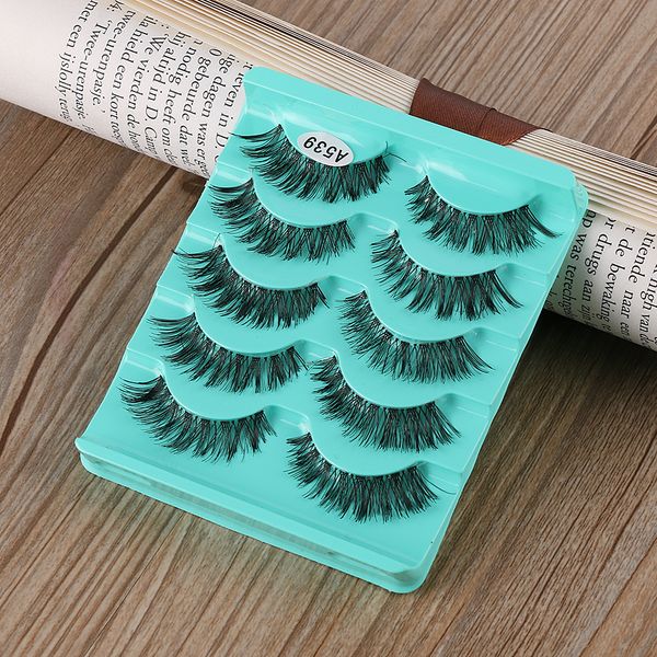 

5 pairs beauty long black thick makeup false eyelashes handmade cross eyelashes cosmetics extension tools