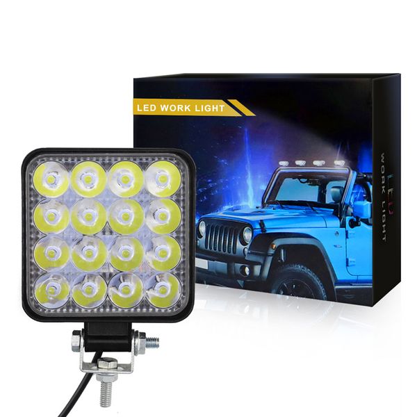 

42w 48w work light car 9-30v led spotlight work light bar 6000k водонепроницаемый противоударный квадратный авто грузовик мини-пятно противо