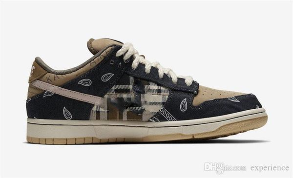 

est authentic sb dunk low travis scott regular box cactus jack black parachute beige petra brown ct5053-001 men running shoes sneakers