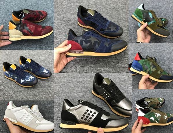 

original box] designer rock stud sneaker shoes women,men casual shoes rock trainer party wedding, Black