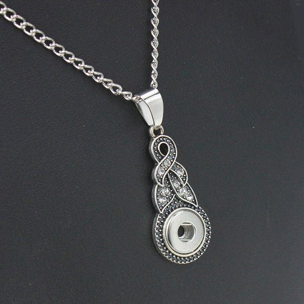 

2019 new snap necklace fashion vintage silver necklace fit 12mm snap buttons pendant for women button jewelry