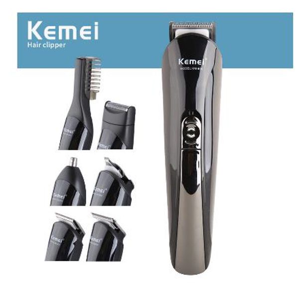 

kemei km-600 6 in 1 electric hair clipper shaving machine beard trimer cut hair trimer ear nose and facial cleanning tools