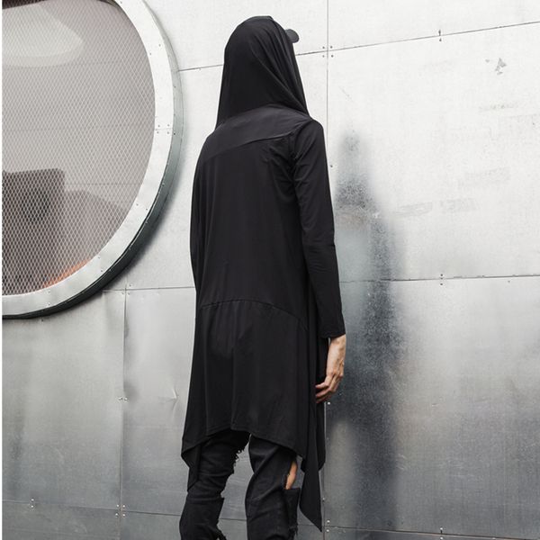 

drop shipping autumn men punk hip hop trench coat long jacket vintage man gothic street cloak nightclub stage cardigan costume, Tan;black