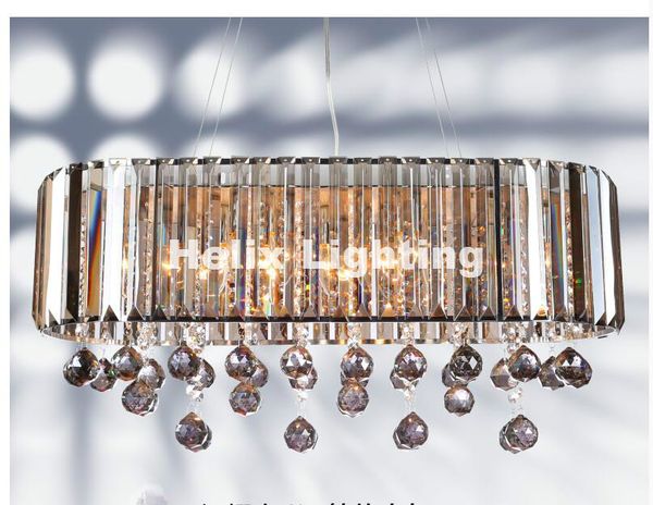 

новый роскошный кулон кристалл l70cm k9 smokey color crystal люстра light hotel холл столовая 110-240v бесплатная доставка