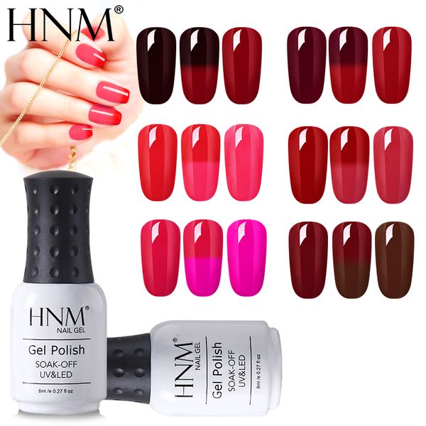 

hnm 8ml wine red color change soak off gelpolish 6 colors thermal nail polish semi permanent hybrid varnish stamping enamel