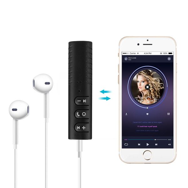 

mini wireless bluetooth car kit jack audio jack receiver adapter hands bluetooth aux for speaker headphone car