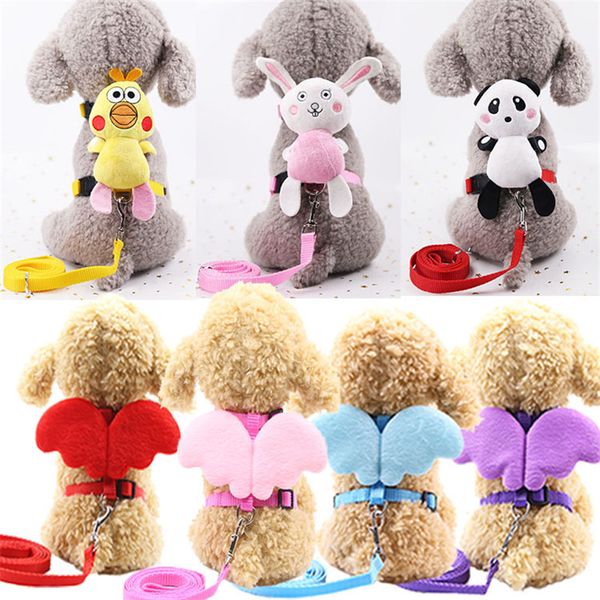 

2019 dog harness animal/angle wing harnesses vest for small dogs chihuahua terrier pet adjustable walking cat harness with leash
