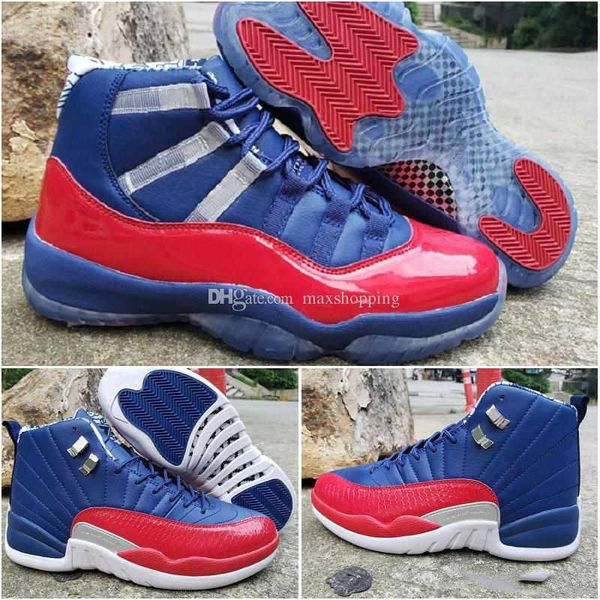 

new 11s 12s mens basketball shoes 2019 jumpman champion blue red bullhead fiba sports designer sneakers size 7-13