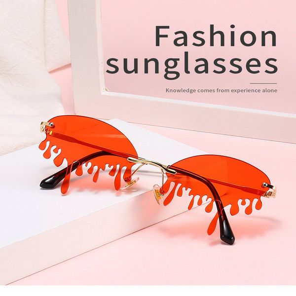 

red stage catwalk tears sunglasses 2020 new fashion rimless funny sun glasses women brand design net red stage show hundred towers omjrz czi